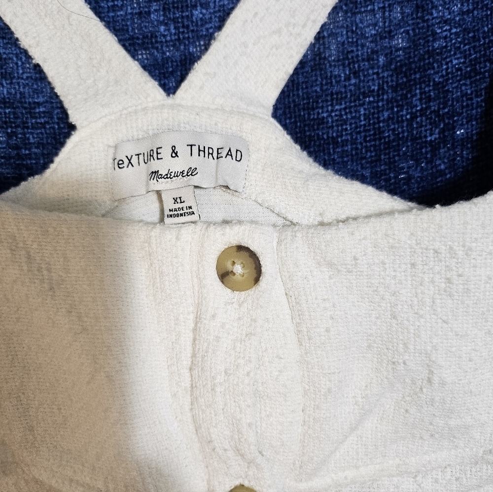 Madewell Texture & Thread Ruffle Tie Front Tank Terry Towel XL - Picture 3 of 8